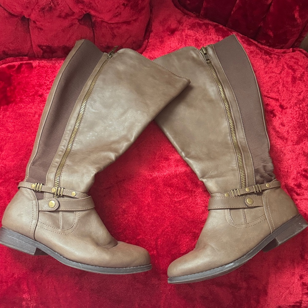 Lane‎ Bryant Tan Over the Knee Boots